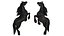 Bucking Friesian Horse Fur 3D model