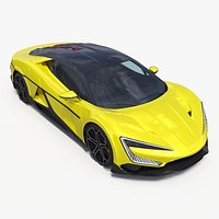 Modern Yellow Supercar Coupe Simplified