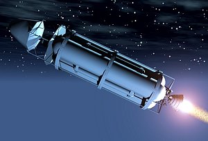 retro space ship 3d model