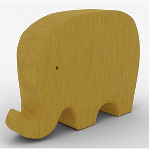 3D Wooden Elephant model