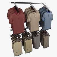 Mens Khaki Pants and Short Sleeved Shirt Wall