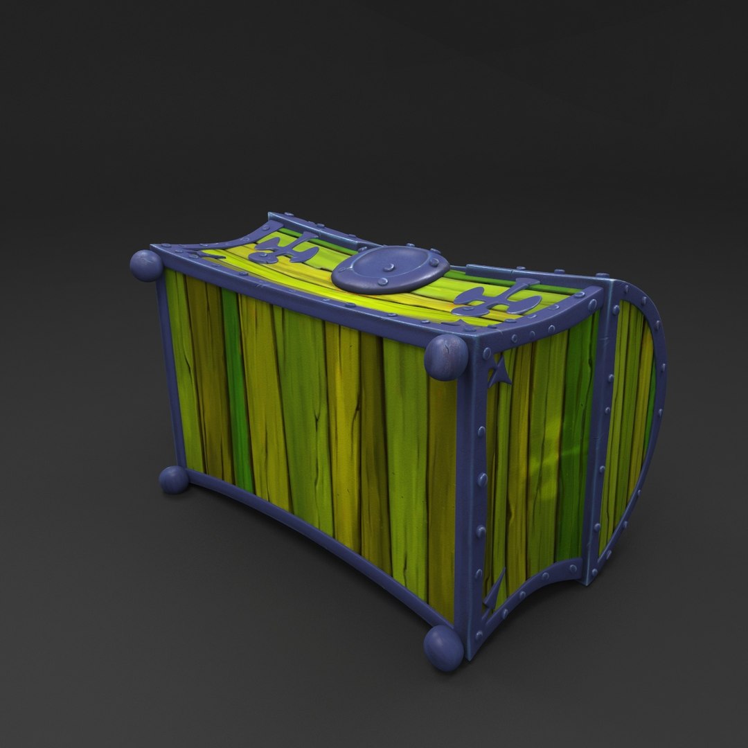 3d Wooden Treasure Chest Model