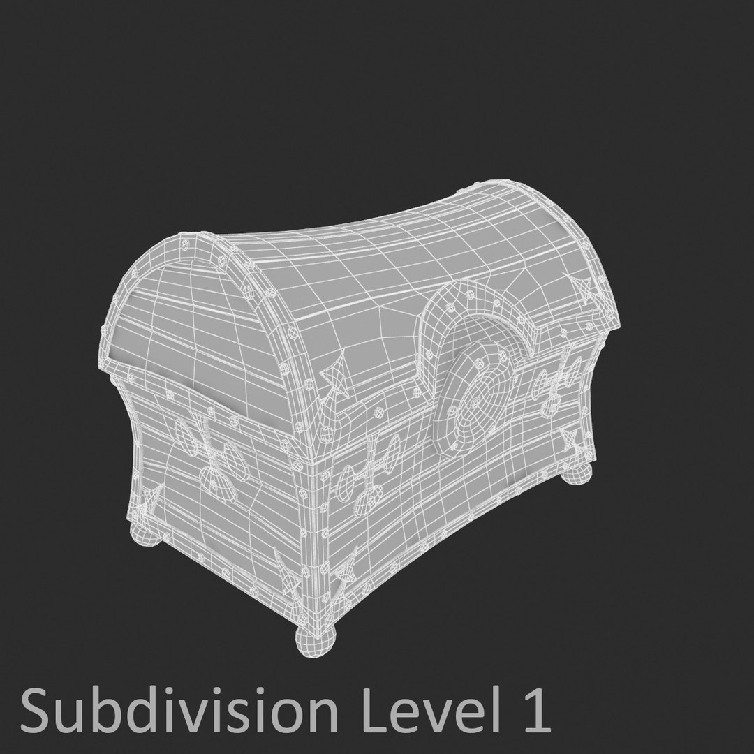 3d Wooden Treasure Chest Model