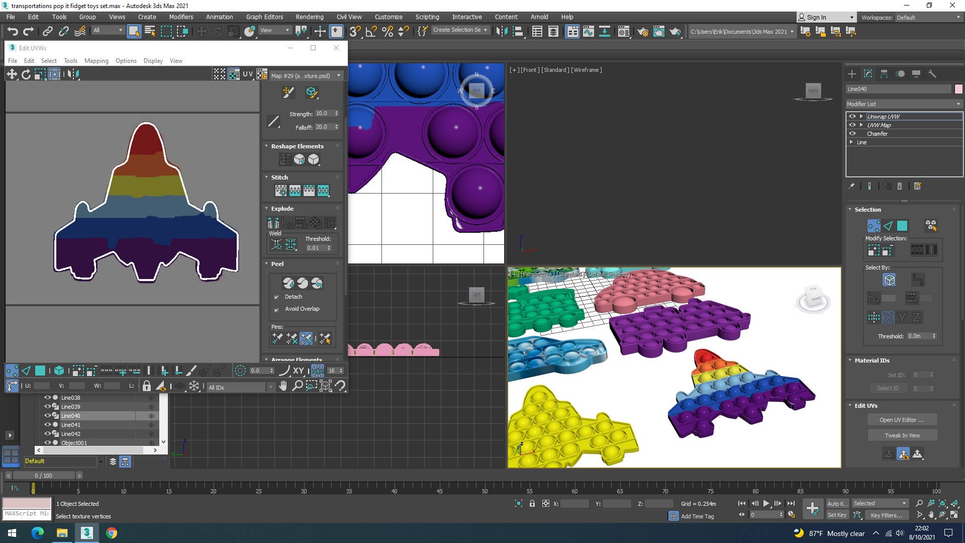 Transportations Pop It Fidget Toys Set model - TurboSquid 1772024