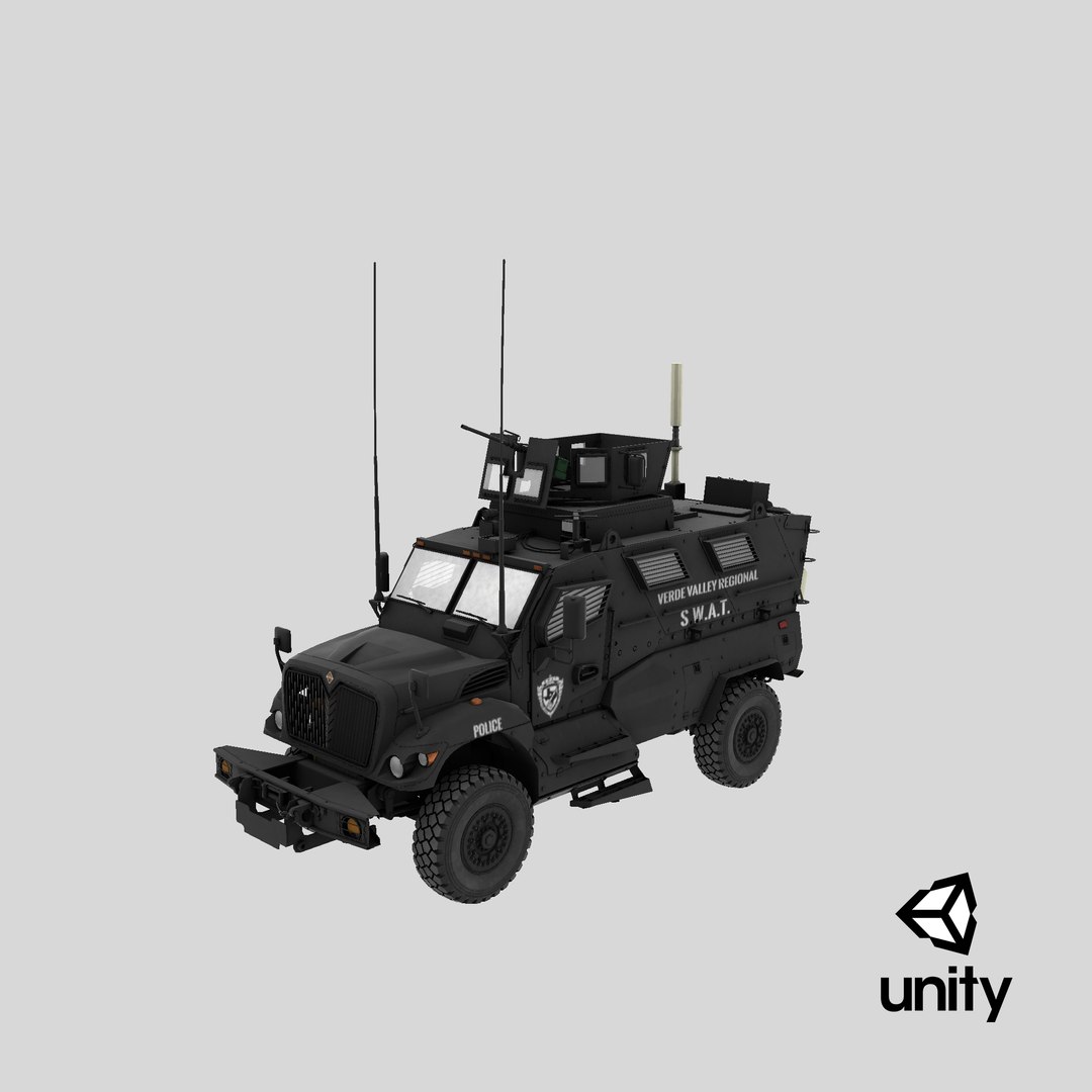 SWAT Vehicle International MaxxPro 3D model https://p.turbosquid.com/ts-thumb/QK/vuGhR9/F4/stemcell_unity_render/png/1694426183/1920x1080/fit_q87/cc675a195836cee197d0ef0413cb2f7391edf80d/stemcell_unity_render.jpg