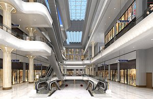 Shopping Mall Interior 01 3D model