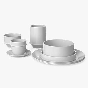 3D model Tableware Set 2v 7in1 PBR