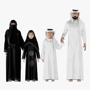 Arab Family Man Woman Boy Girl 3D Model 3D model