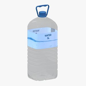 3D Water Bottle 5L Low Poly model