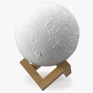 3D Lamp Moon on Wooden Stand Light Off model
