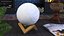 Lamp Moon on Wooden Stand Light Off