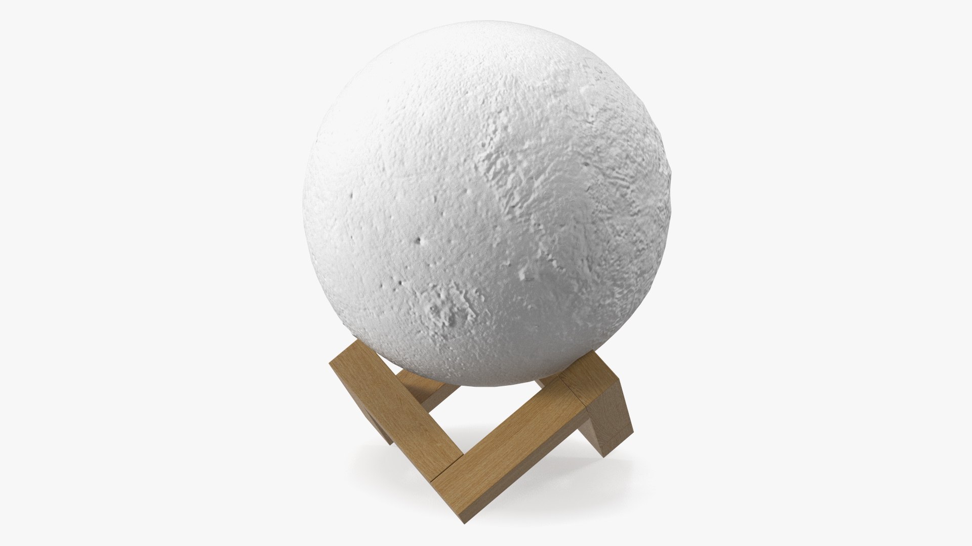 Lamp Moon on Wooden Stand Light Off 3D model preview