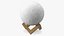 Lamp Moon on Wooden Stand Light Off