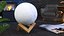 Lamp Moon on Wooden Stand Light Off