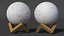 Lamp Moon on Wooden Stand Light Off