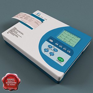 3d model ecg machine electrocardiograph carewell