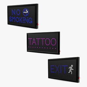 Light Sign Boards Collection 4 3D model