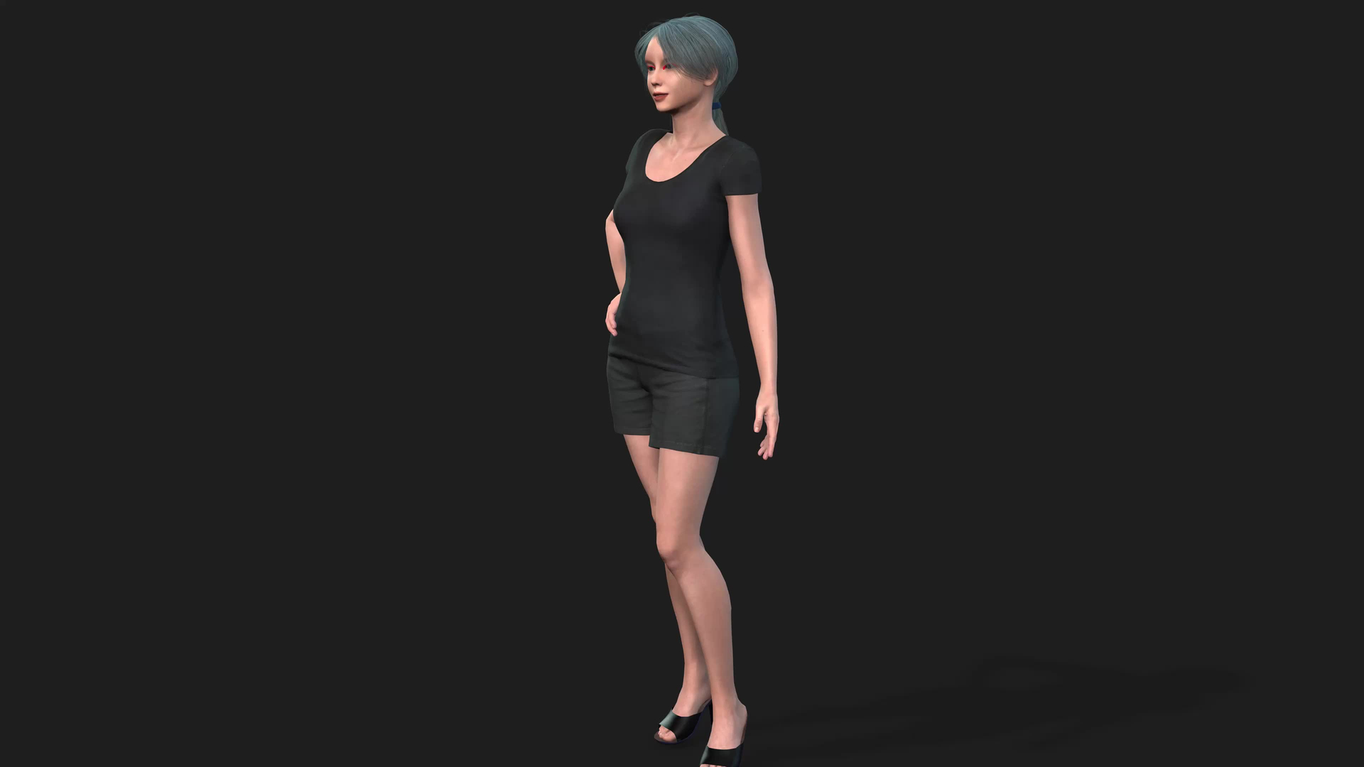 Stylish Young Woman 3D Model G0ame Ready Rigged PBR Textured ...