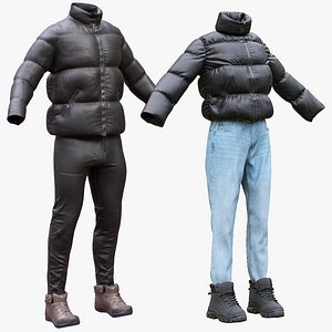 3D Mens and Womens Puffer Pants Boots Collection