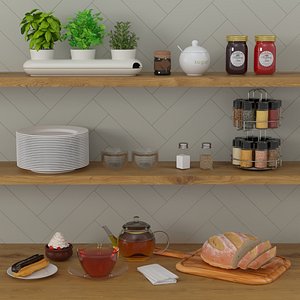 Kitchen Accessories and Tableware with Food Collection 2
