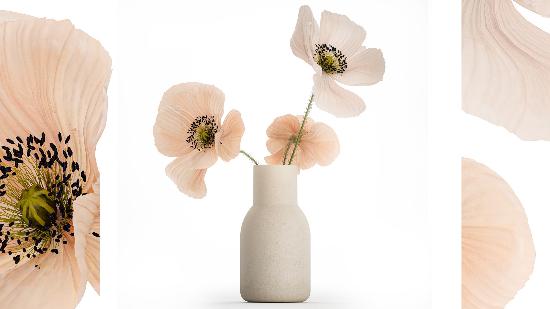 Beautiful Bouquet Of Beautiful Wild Flowers Poppy 468 3D Model ...