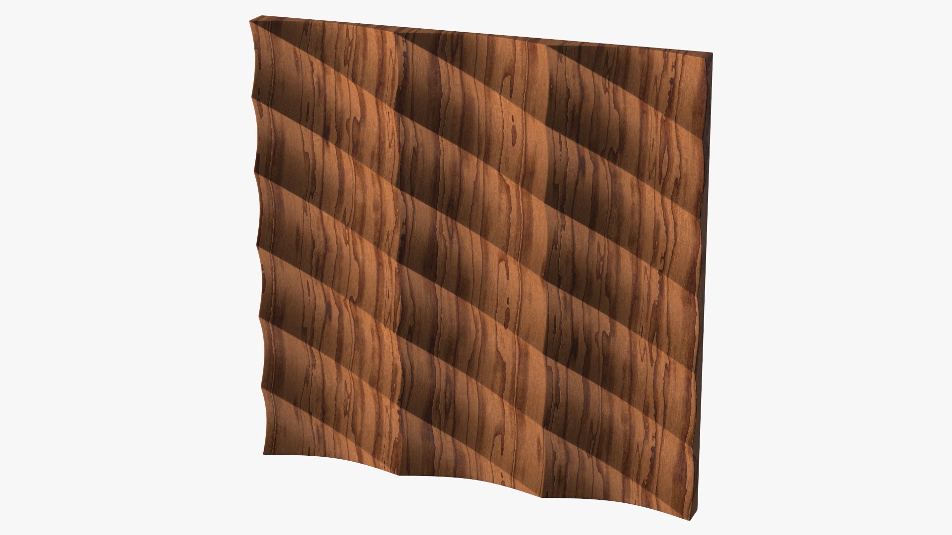 3D Wall Panel Half Pipe Wood 3D model preview