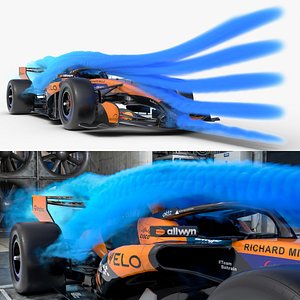 F1 McLaren MCL40 with Airflow Visualization VDB For Blender