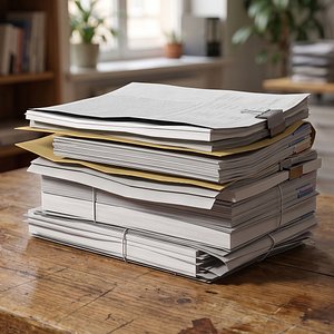 Paper Document Stack Game Ready 3D model