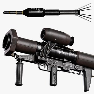 3D panzerfaust 3 rocket launcher model