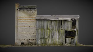 Hops drying building on an abandoned farm 3D