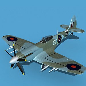 3D model Supermarine Spitfire Mk XVIII V04