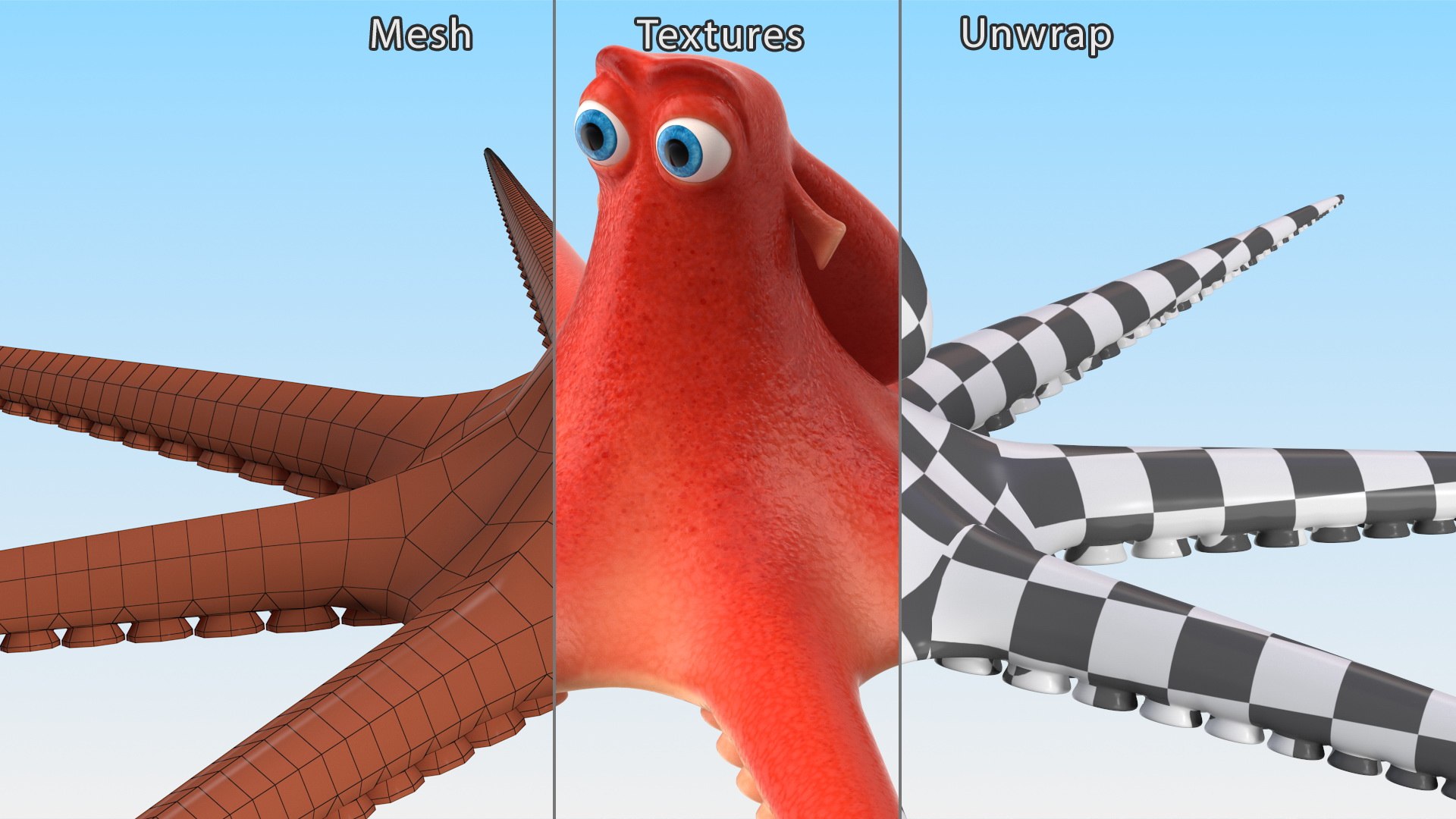 3D Octopus Cartoon Character Rigged for Maya - TurboSquid 1985778