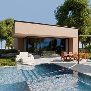 3D 2026 Modern Modular House 5 for Blender Eevee and Cycles model