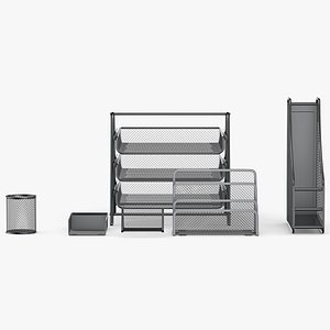 Mesh Metal Document Organizer Storage Set