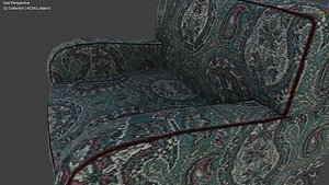 3D model Paisley Fabric Armchair 3D Model