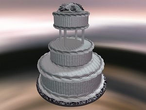 3d basket weave wedding cake model
