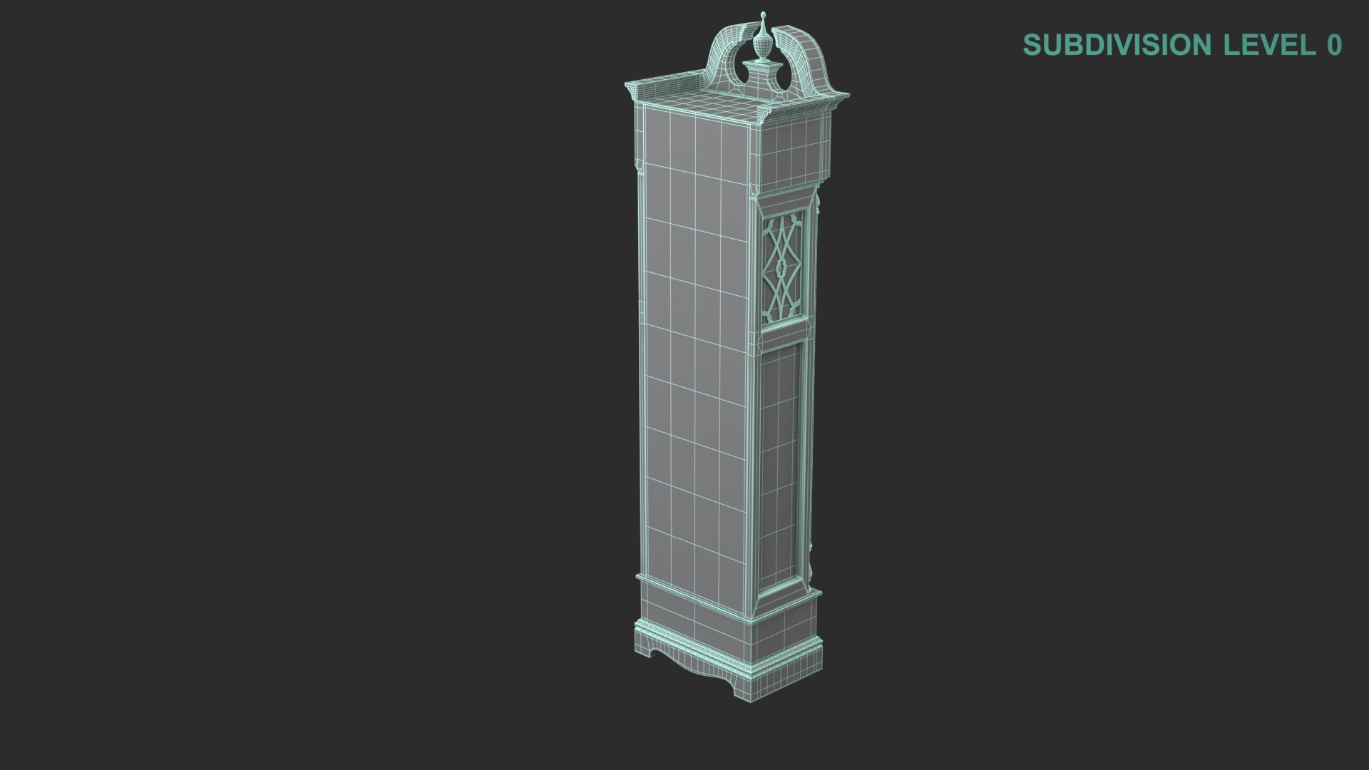 3D Grandfather Clock model https://p.turbosquid.com/ts-thumb/QM/5GfegH/Fp/wireframe0009/jpg/1678040663/1920x1080/fit_q87/15e09709da382669803b72c0c77dcb43104a9c80/wireframe0009.jpg
