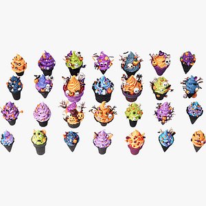 Halloween style ice cream cone 3D model
