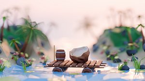 Tropical Island Environment Pack Low-poly 3D model 3D model