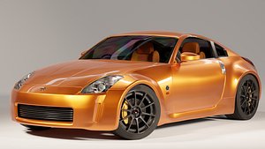 Nissan 350z Japanese Sports Coupe With Interior Model 3D model