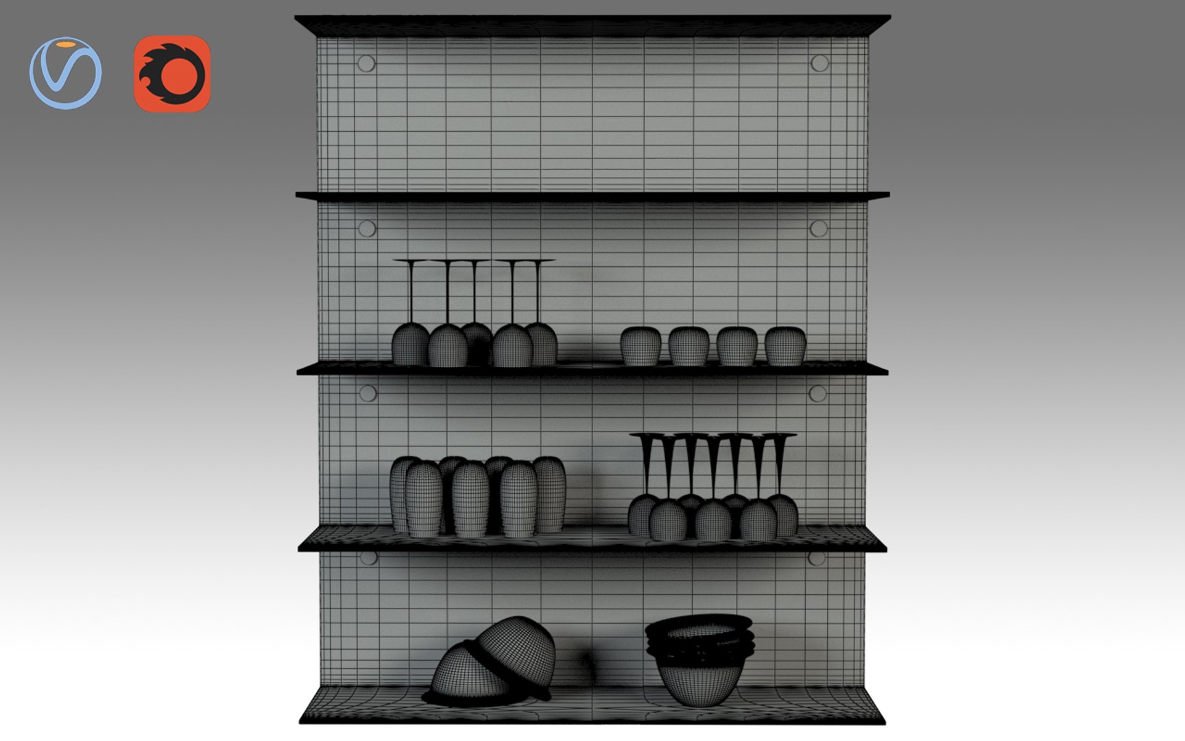 Free kitchen shelf 3D model | 1143947 | TurboSquid