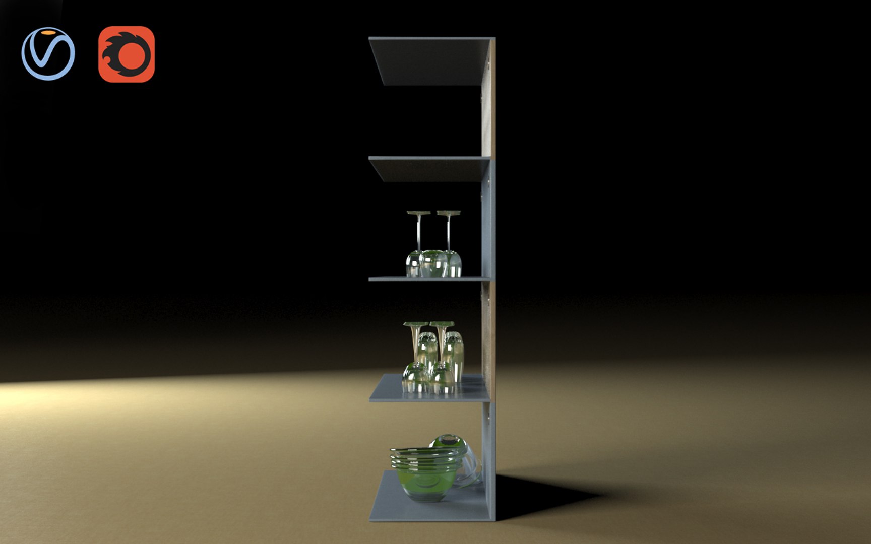 Free kitchen shelf 3D model | 1143947 | TurboSquid