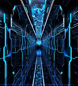 Sci-Fi Tech Tunnel Corridor 3D model