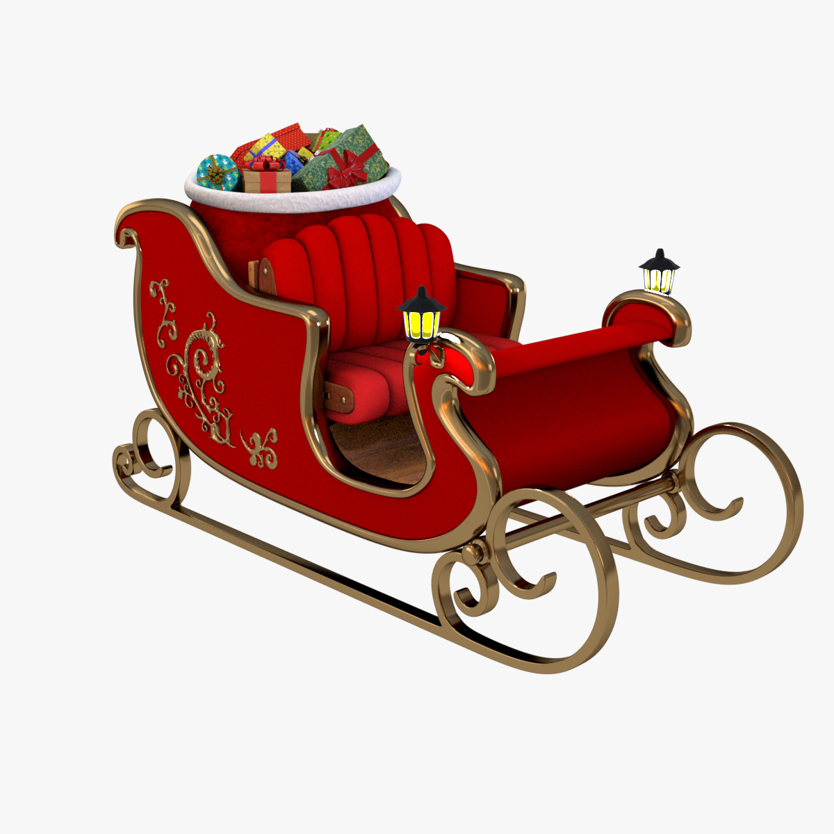 3D santa s sleigh - TurboSquid 1224412