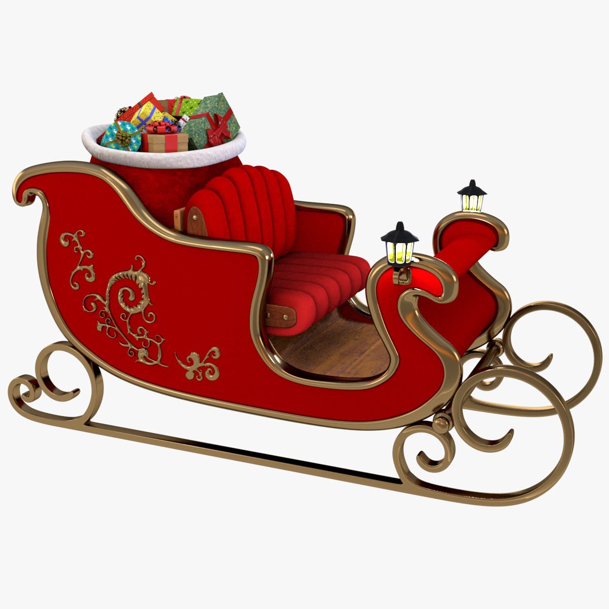 3d Santa S Sleigh - Turbosquid 1224412