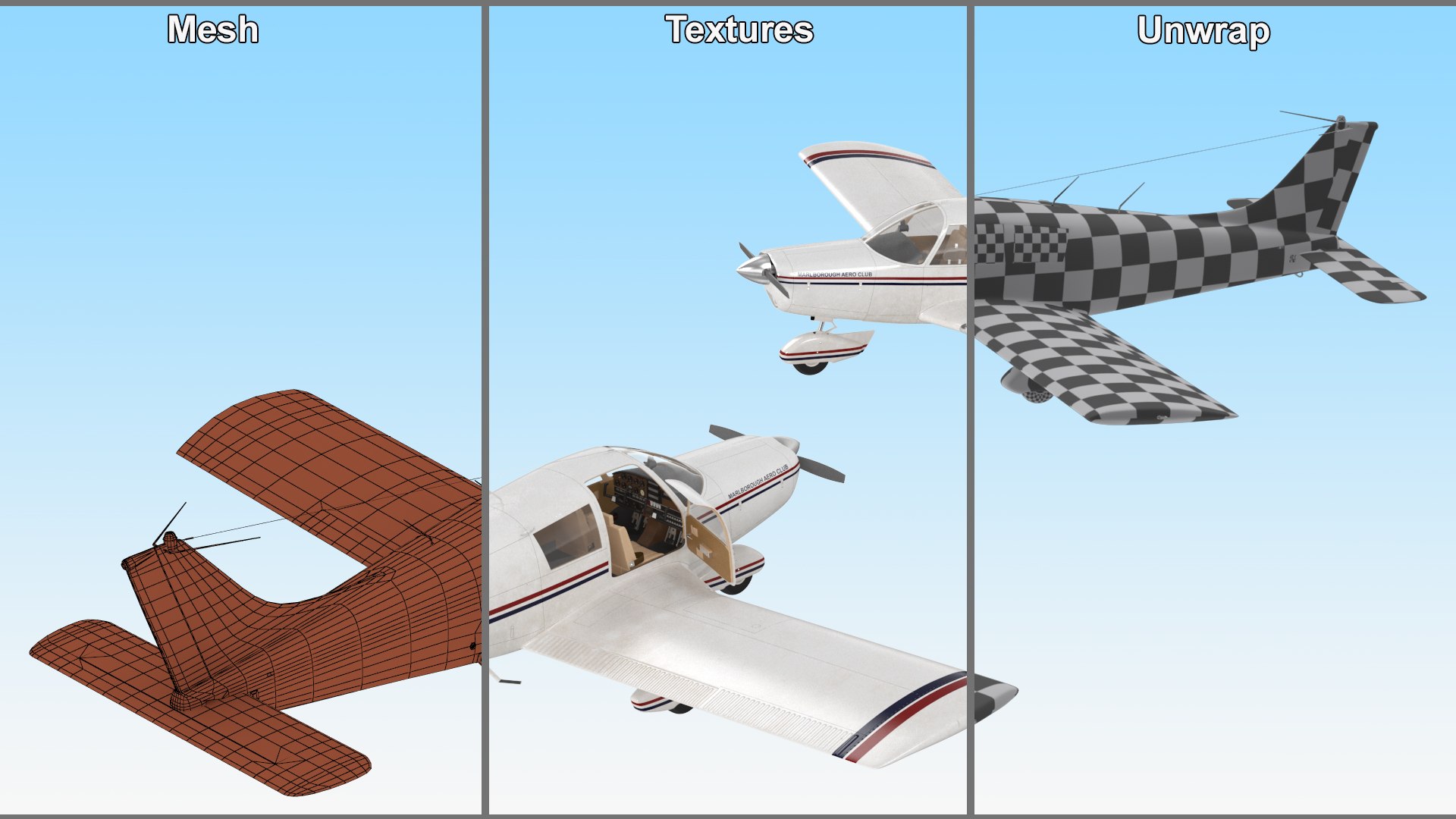 3D Single Engine Propeller Aircraft Piper PA-28 Cherokee model https://p.turbosquid.com/ts-thumb/QM/Rx8lHU/Rj/singleenginepropelleraircraftpiperpa28cherokeemb3dmodel033/jpg/1722819504/1920x1080/fit_q87/992f1e31254c35402127ae7b6c190399b2b9b80e/singleenginepropelleraircraftpiperpa28cherokeemb3dmodel033.jpg