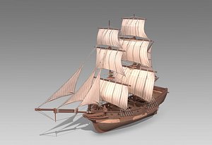 Medieval sailing ships shipping ships Wooden ships Ancient ships sailing ships 3D model