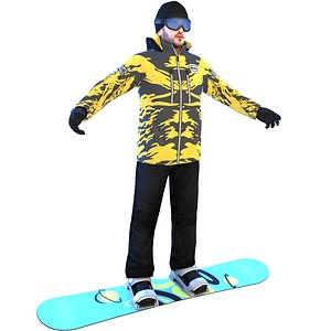 snowboarder board 3D