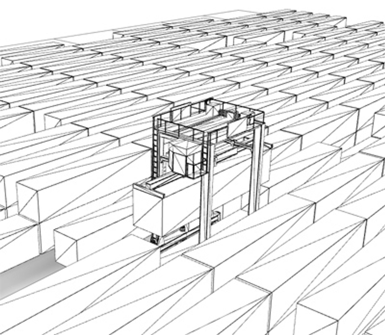 Straddle Container Carrier Animation 3d Model