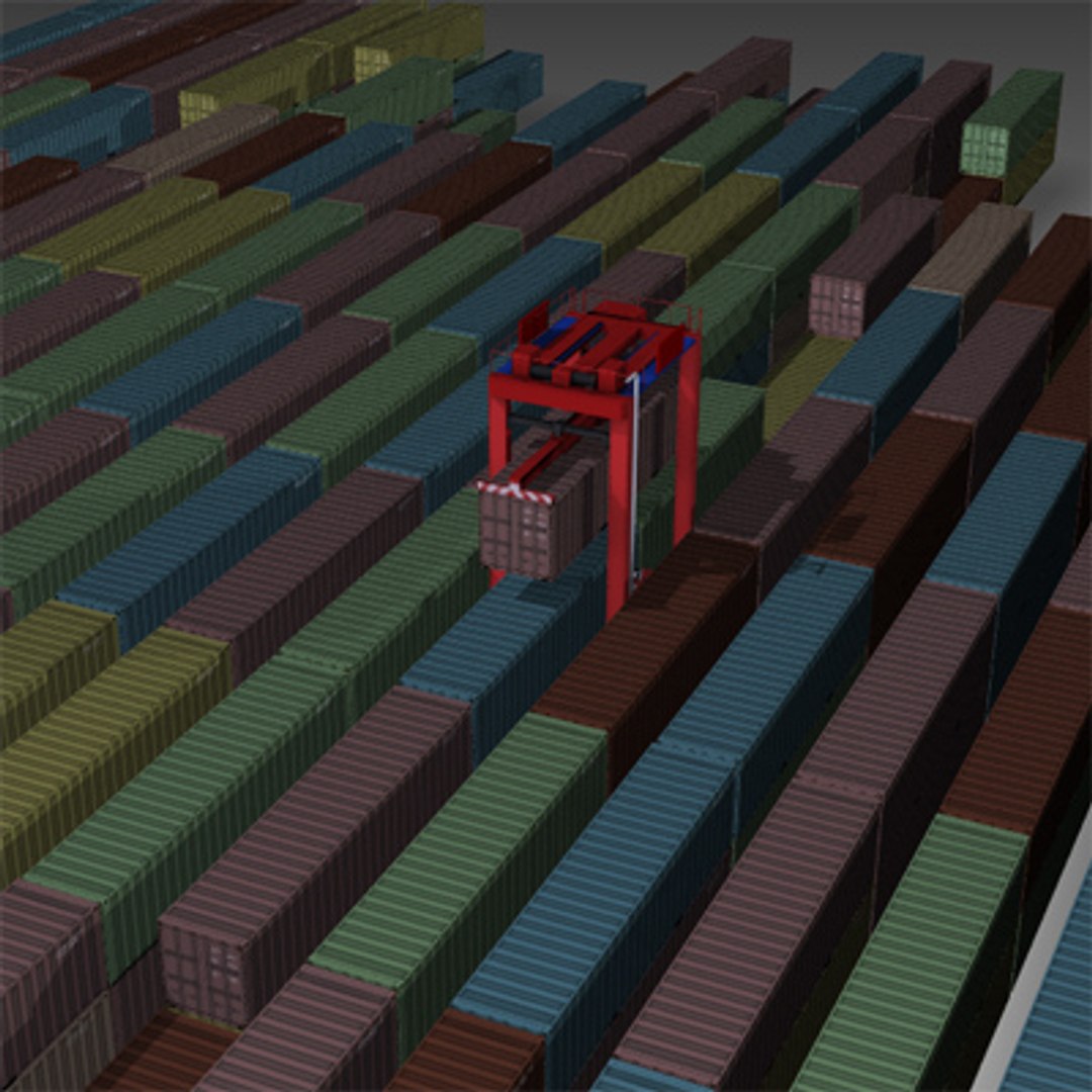 Straddle Container Carrier Animation 3d Model